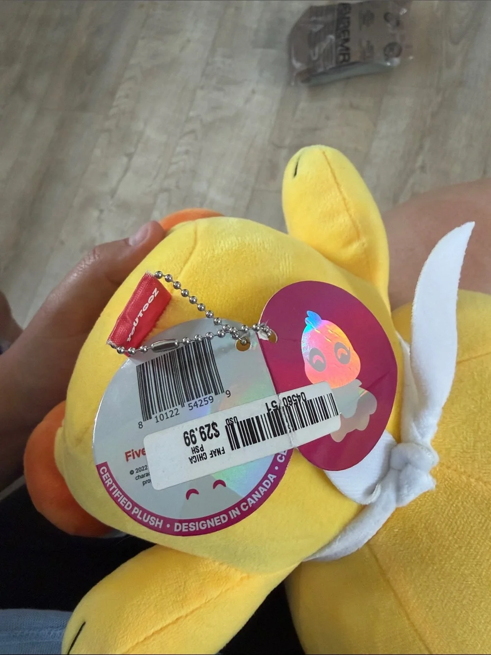 Yellow Plush Chick Pet Toy with 'LET'S EAT!!!' Bib